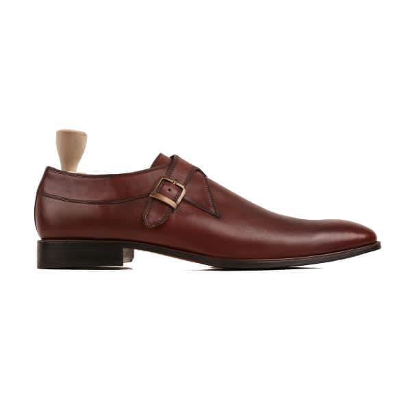 Men’s Bespoke Oxblood Calf Leather Monkstrap Shoes - Image 3