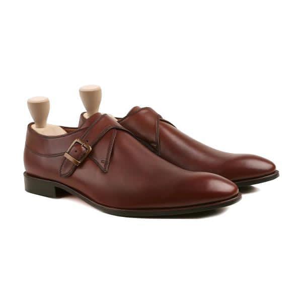 Men’s Bespoke Oxblood Calf Leather Monkstrap Shoes